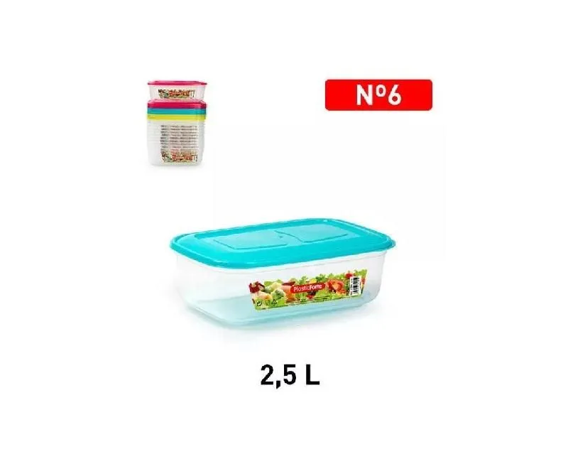Műanyag szögletes ételtároló doboz 2,5 l