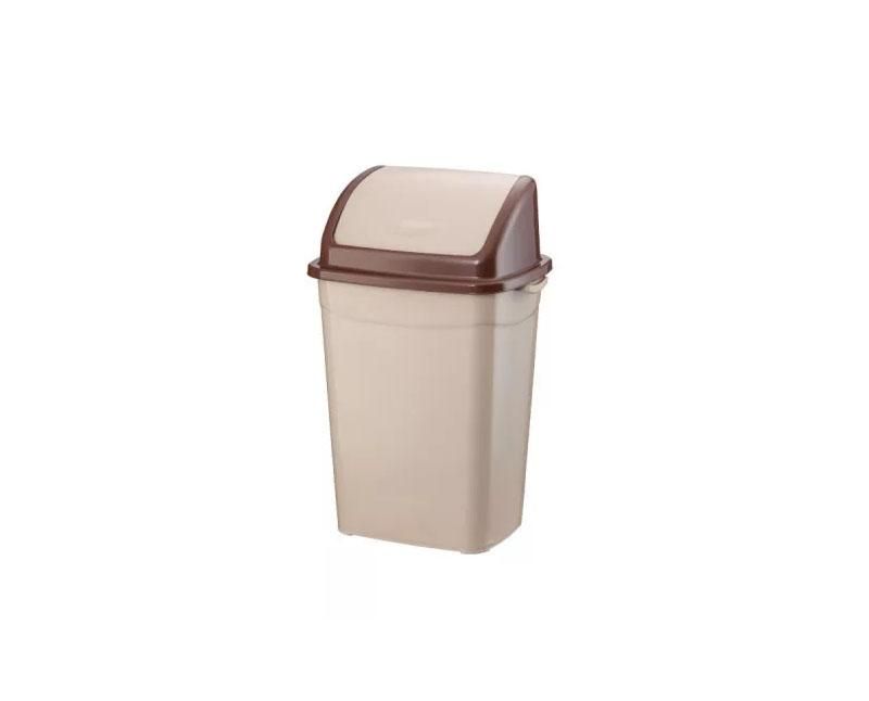 Planet billenőfedeles szemetes kuka, műanyag, barna, 9 l
