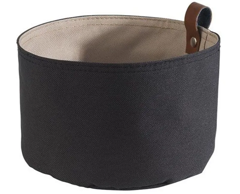 Kenyértartó kosár, szintetikus szál, átm. 17 cm, mag. 11,5 cm, fekete és barna