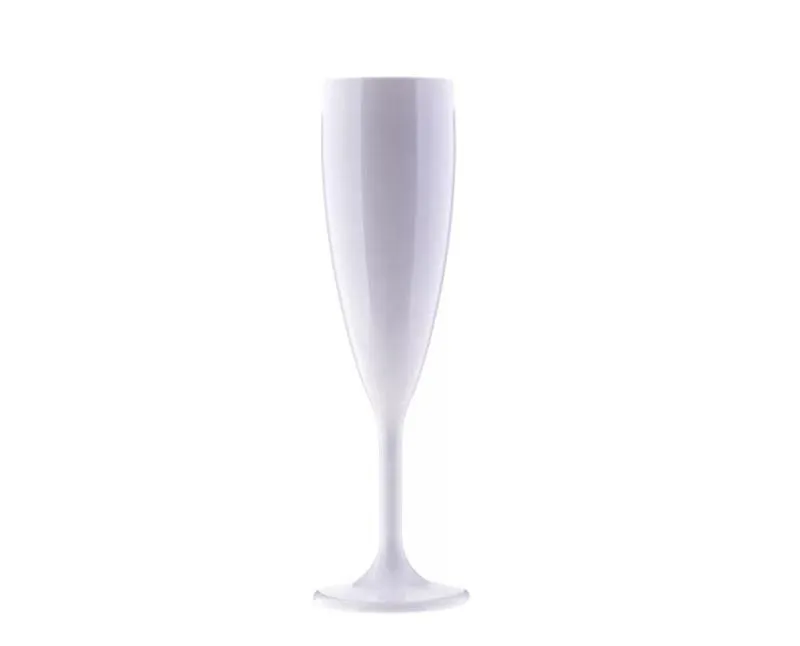 Polikarbonát törhetetlen pezsgős pohár, fehér, 180 ml