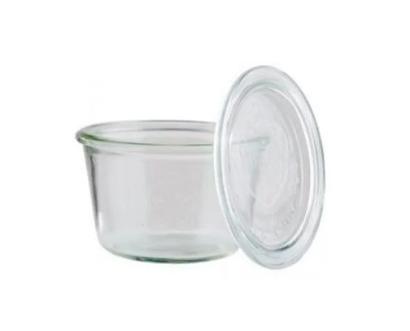 WECK üveg átm. 11 cm, mag. 7,5 cm, űrt. 0,37 l, üveg fedővel