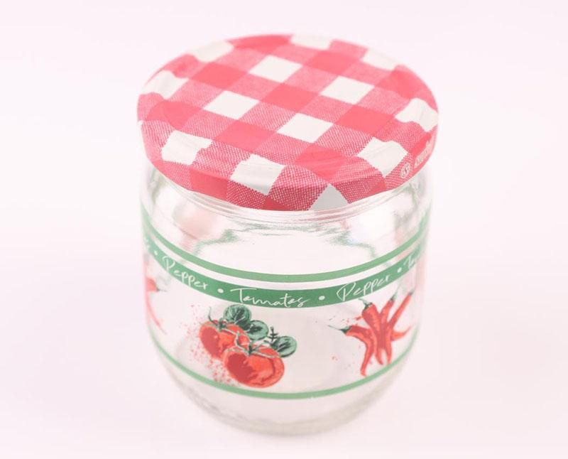Befőttesüveg tetővel 425 ml-es, mintás