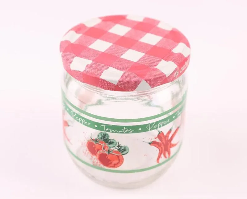Befőttesüveg tetővel 425 ml-es, mintás