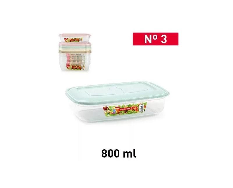 Szögletes műanyag ételtároló doboz 800 ml