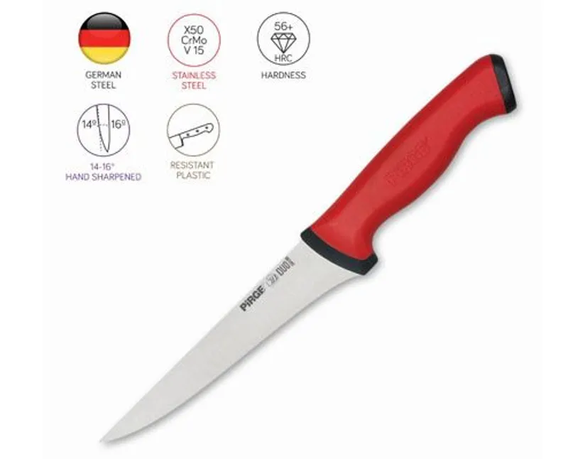 Csontozókés DUO 14,5 cm, piros nyéllel