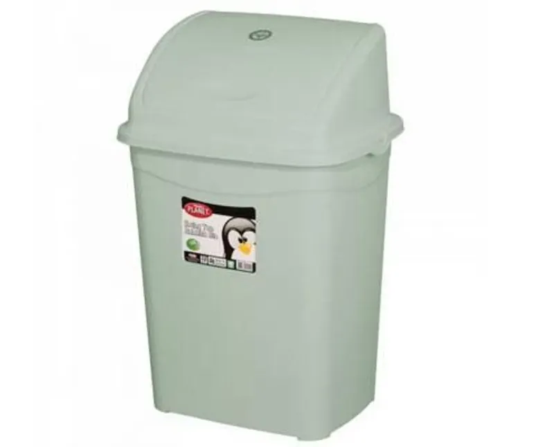Eco műanyag billenőfedeles szemetes kuka, szürke, 50 l