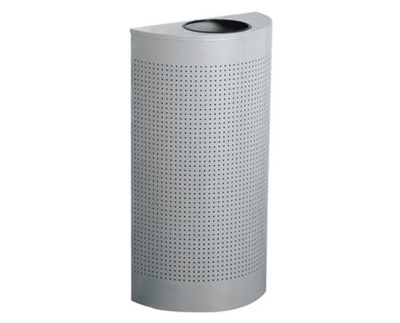 Rubbermaid dekoratív félkör alakú szemetes, 45 l, ezüst, apró lyukakkal