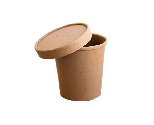 Leveses papírtégely barna 454 ml-hez tető