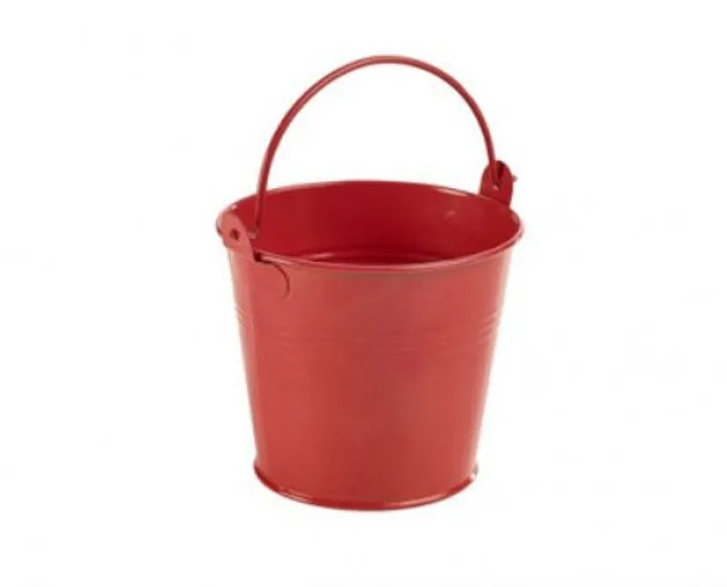 Piros fém tálalóvödör 5 dl 10 cm