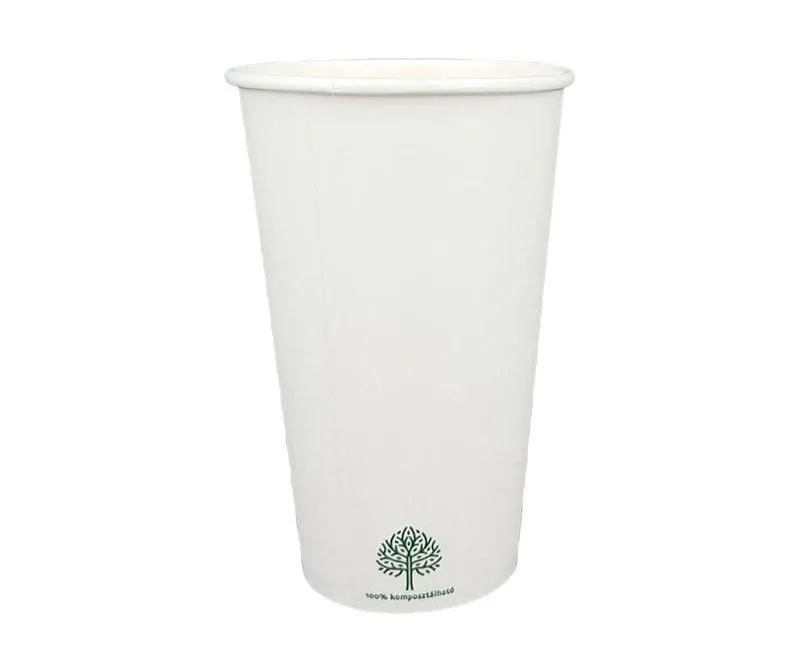 Vízbázisú fehér papírpohár 4 dl, 16oz, 100% komposztálható