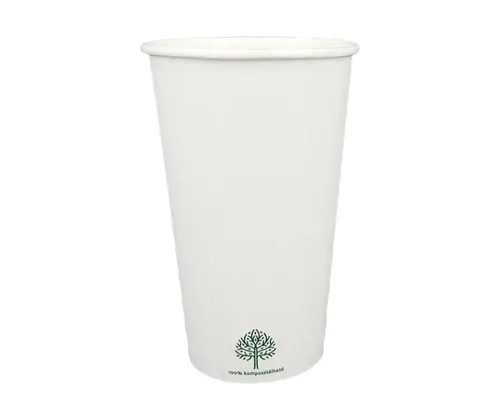 Vízbázisú fehér papírpohár 4 dl, 16oz, 100% komposztálható