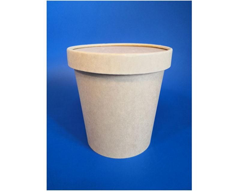 Tető 470 ml-es leveses barna kraft papír pohárhoz 98 mm