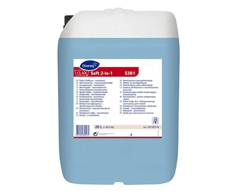 Diversey CLAX Soft 2 in 1 53B1 citromsav bázisú semlegesítőszer, öblítővel kombinálva 20 l