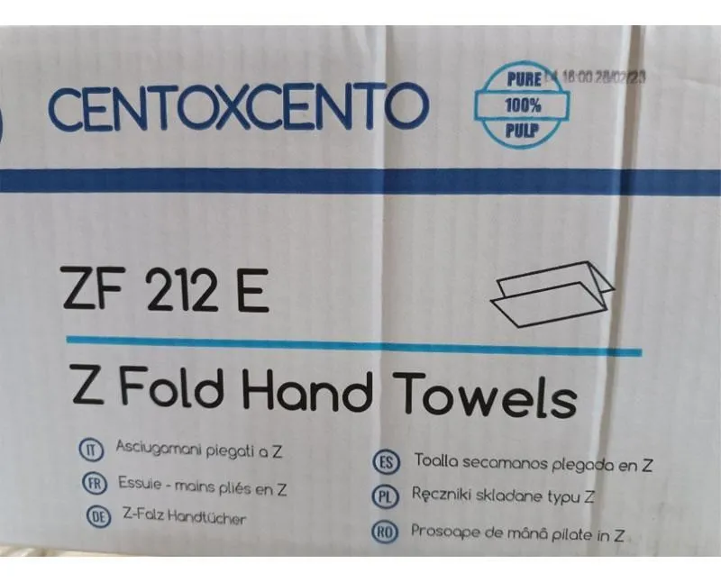 Z hajtogatott fehér kéztörlő 2 rétegű - interfoold