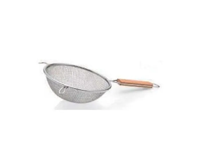 Rozsdamentes acél szűrő fa nyéllel 22 cm