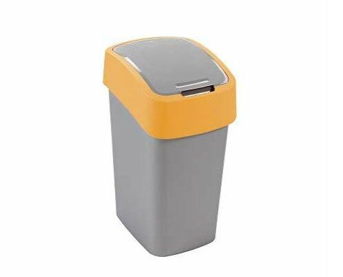 Curver "Pacific Flip Bin" billenő fedeles szemetes 10 l - Ezüst/narancssárga