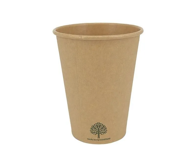 Vízbázisú kraft papírpohár 3 dl, 12oz, 100% komposztálható