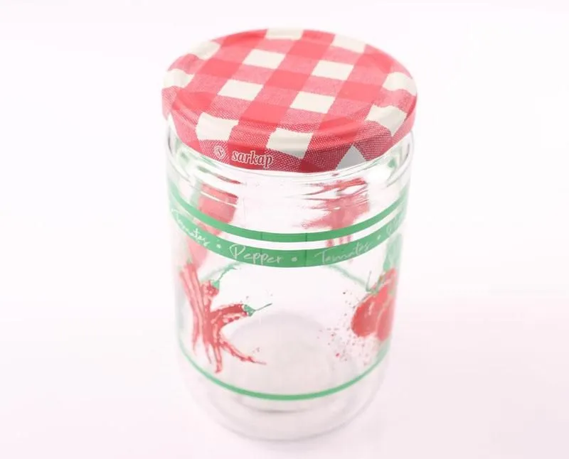 Befőttesüveg tetővel 660 ml-es, mintás