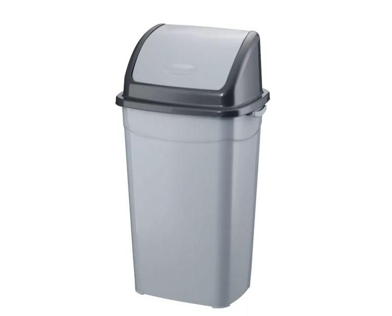 Planet billenőfedeles szemetes kuka, műanyag, szürke/antracit 70 l