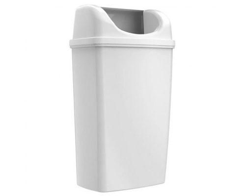 Műanyag falra szerelhető szemetes kuka fehér 50 l