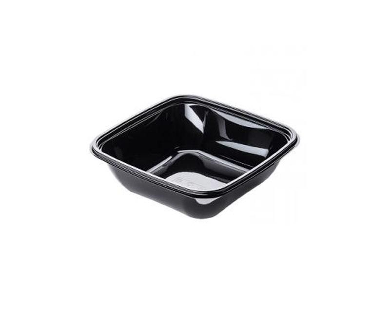 Dishy szögletes salátás nagy tál PET fekete 190 x 190 x 56 mm 1000 ml
