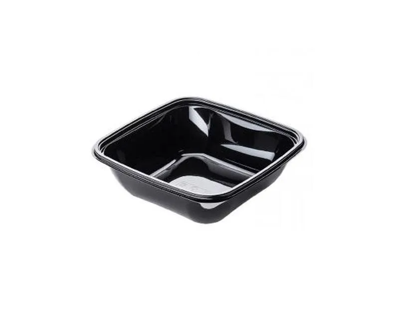Dishy szögletes salátás nagy tál PET fekete 190 x 190 x 56 mm 1000 ml