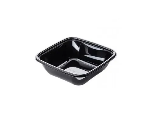 Dishy szögletes salátás nagy tál PET fekete 190 x 190 x 56 mm 1000 ml