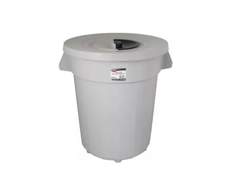 Szemetes kuka műanyag kommunális hulladékgyűjtő, Eco szürke 120 l