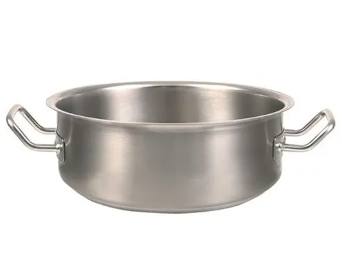 Alacsony lábas átm. 50 cm, mag. 20 cm, űrt. 40 l, rozsdamentes acél, tripla alj, matt