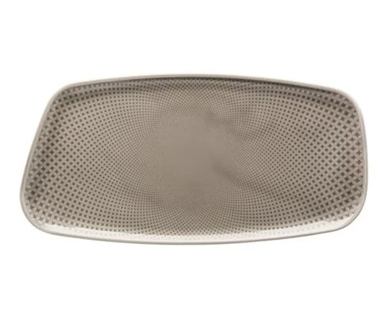 Rosenthal Junto Pearl Grey porcelán szögletes tányér 30 x 15 cm