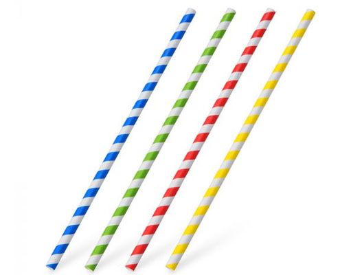 Papír Szívószál 200 mm színes - környezetbarát