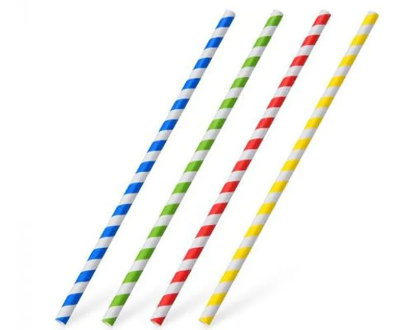 Papír Szívószál 200 mm színes - környezetbarát
