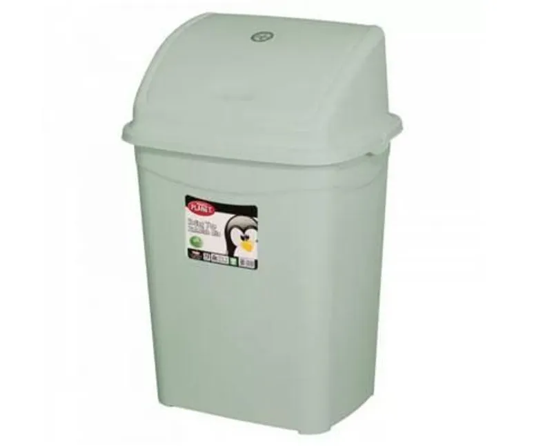 Eco műanyag billenőfedeles szemetes kuka, szürke, 4 l