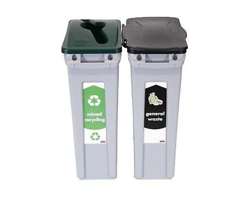Rubbermaid Slim Jim szelektív szemetes kuka - szelektív hulladékgyűjtő kezdő készlet 2 darabos