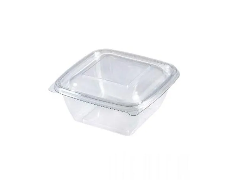 Dishy szögletes salátás tál PET víztiszta 125 x 125 x 52 mm 375 ml