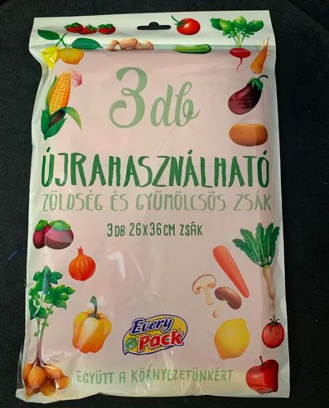Újrahasználható zöldség és gyümölcsös zsák