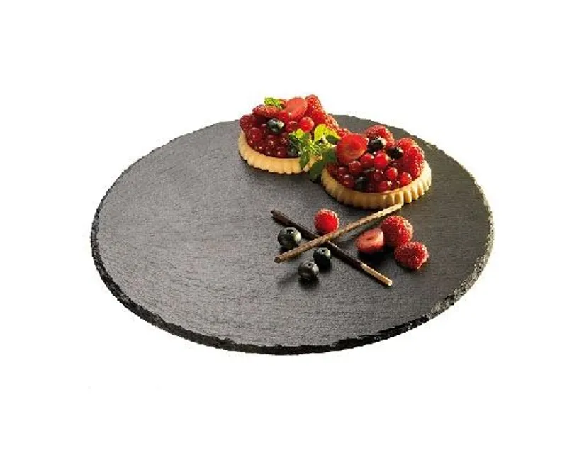 Tortaállvány, forgatható, csúszásmentes talppal, 32 x 2,5 cm, pala