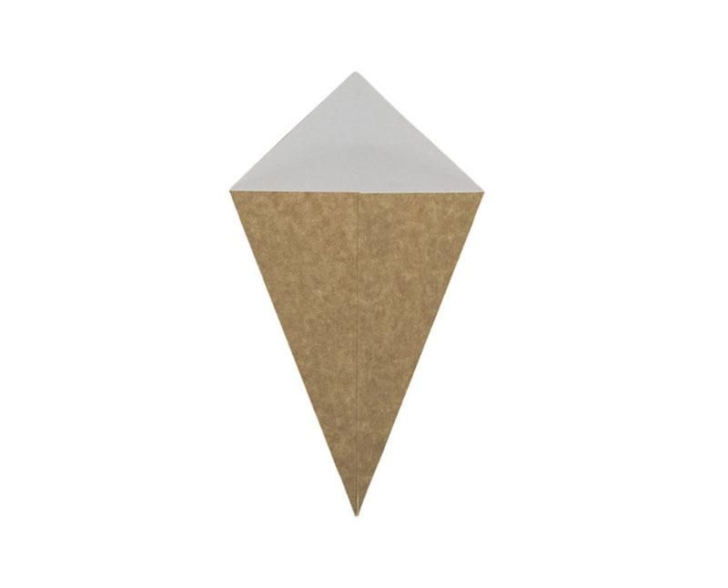 Burgonyás tölcsér, kraft/white, M, 175 x 300 x 212 mm