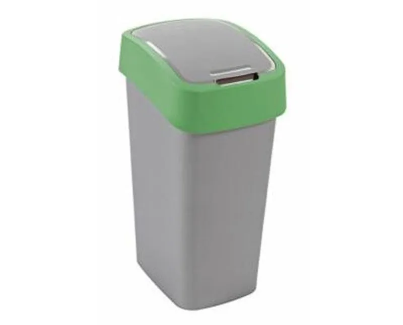 Curver "Pacific Flip Bin" billenő fedeles szemetes 50 l - Ezüst/zöld