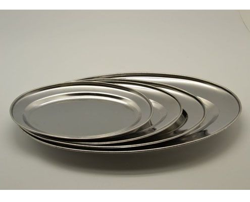 Rozsdamentes ovális tálca 290 x 180 x 3 mm