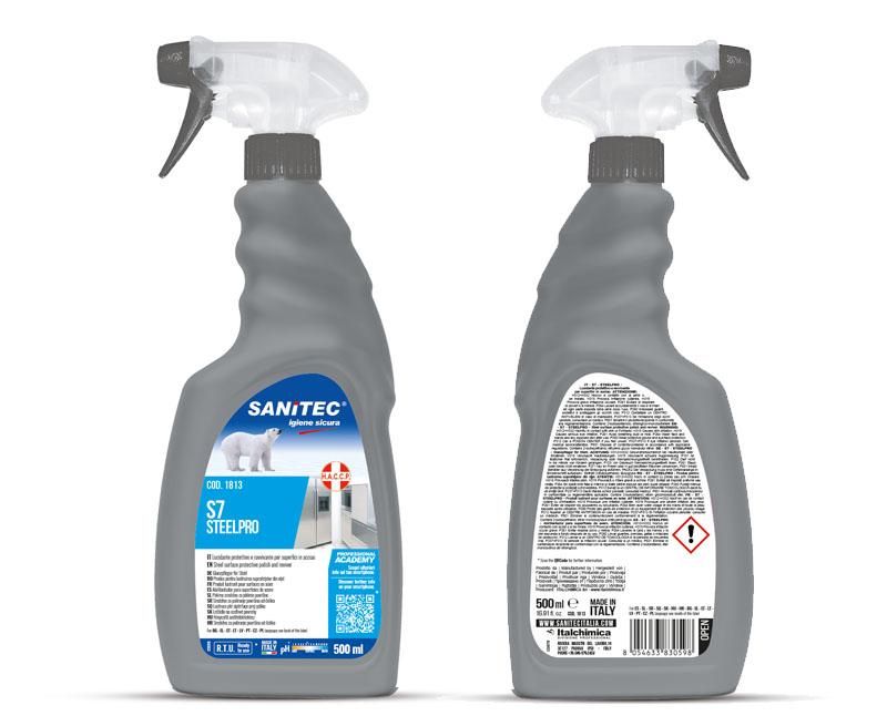 SANITEC ACCIAIO VIVO folyékony fémtisztító, inoxtisztító 500 ml