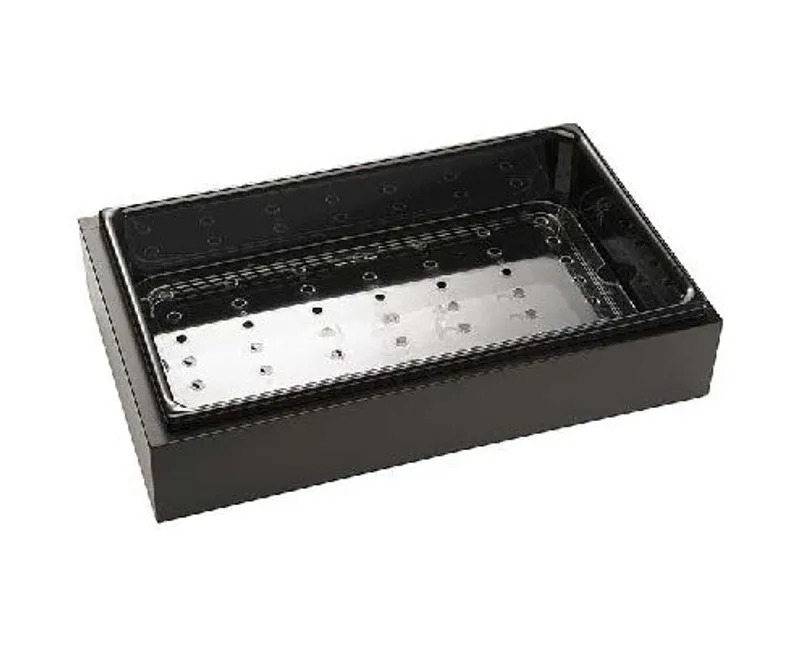 Bridge büfébox 3 részes wenge színű, külső box, belső polisztirol box, csöpögtető rács