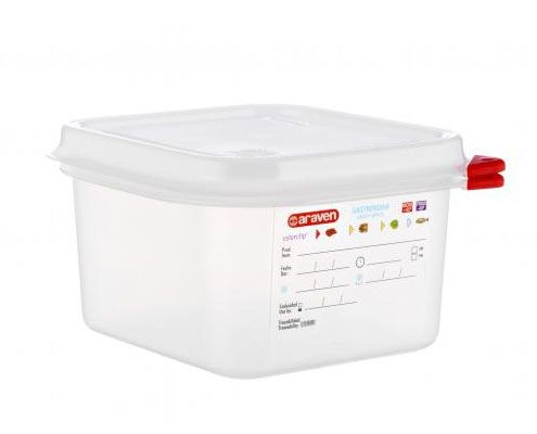 Denox hermetikusan záródó műanyag GN edény 1/6 100 mm 1,7 l