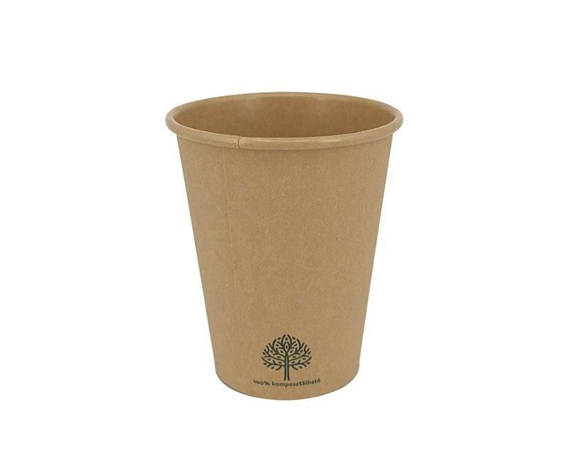 Vízbázisú kraft papírpohár 2 dl, 8oz, 100% komposztálható