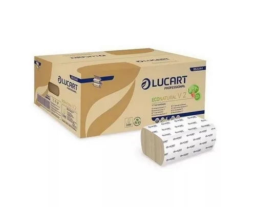 Lucart Eco Natural V hajtogatott kéztörlő - 2 rétegű - recy - 21 x 21 cm