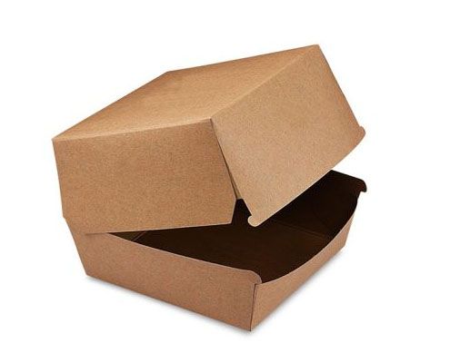 Papír hamburgeres barna doboz kraft 110 x 110 x 90 mm