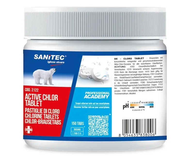 Sanitec Cloro klórtabletta - 500 g/150 db