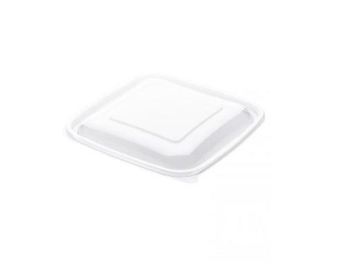 Dishy szögletes nagy salátás tál PET víztiszta tető 190 x 190 x 17 mm 500-1500 ml-es aljakhoz