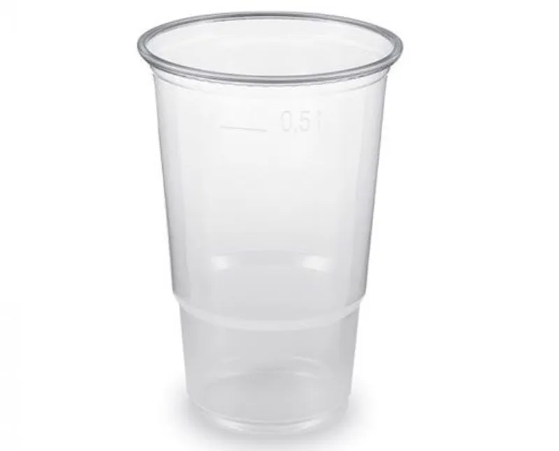 Műanyag natúr sörös pohár 0,5 l