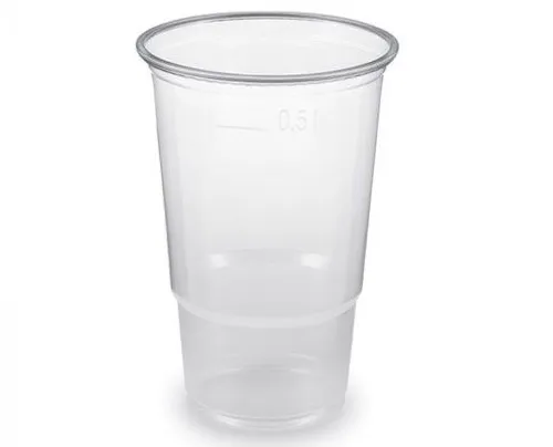 Műanyag natúr sörös pohár 0,5 l